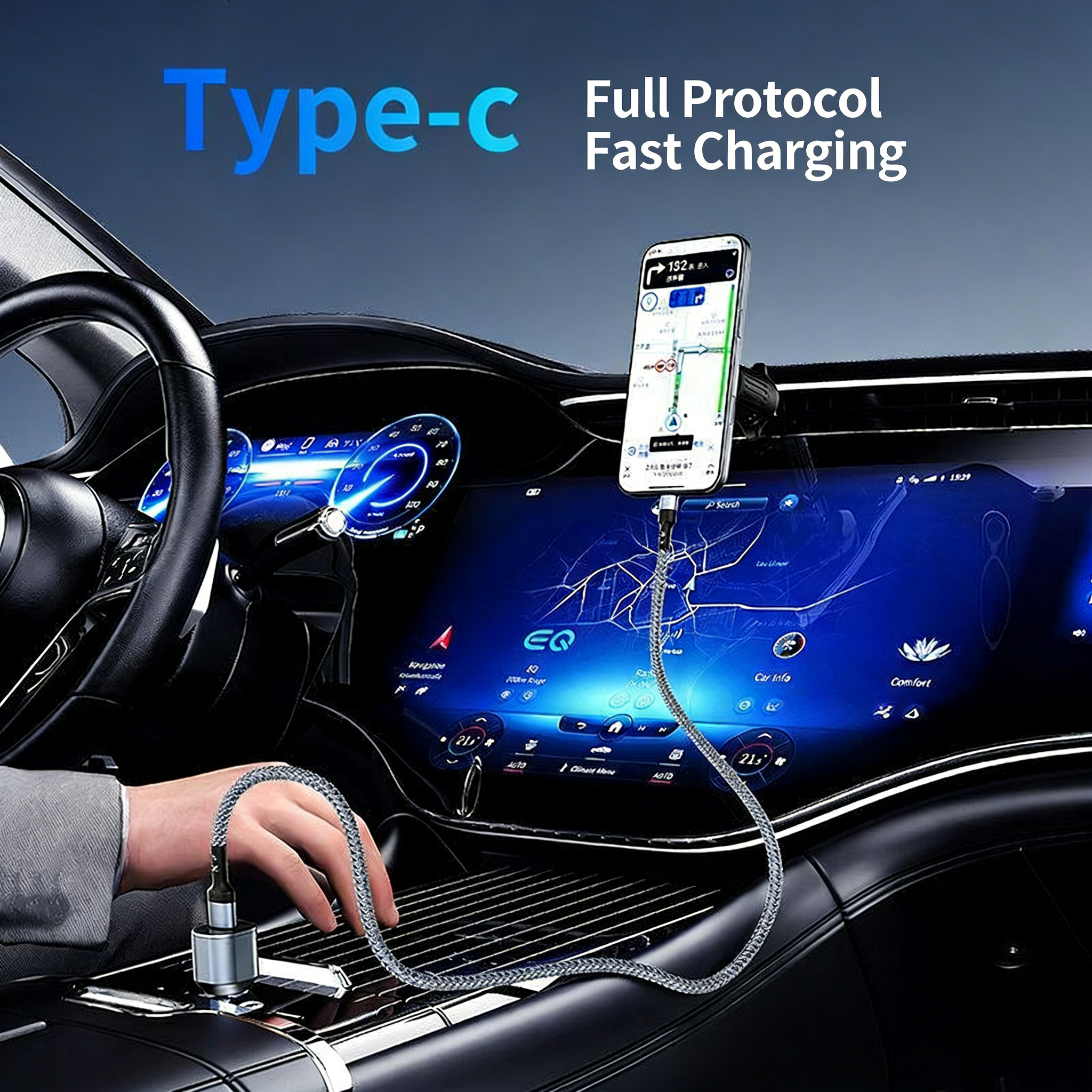 60W Fast Charging Cable USB-A to Type-C - Premium Braided | 1m/1.5m/2m