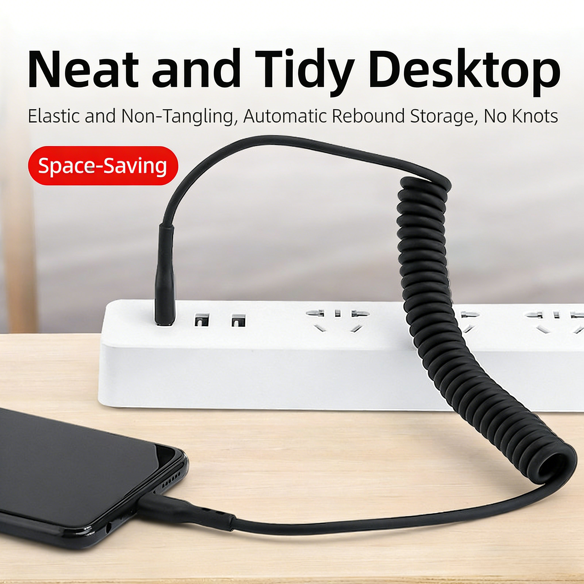 5A Spring Retractable Fast Charging Cable - 66W USB Type-C | 1m/1.5m/2m