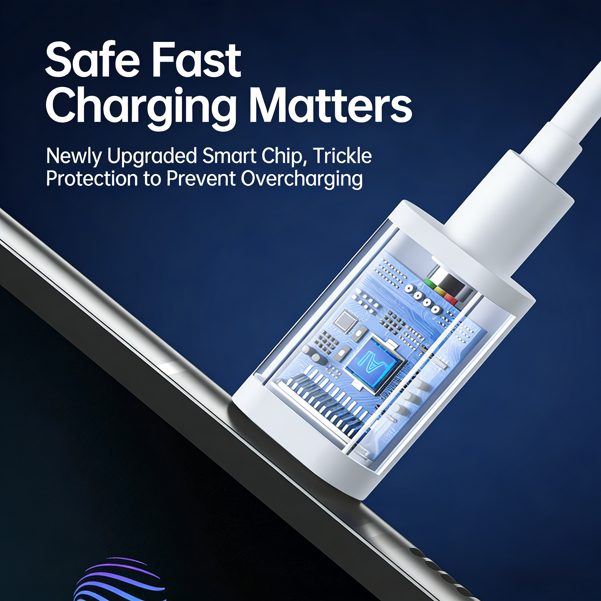 60W Fast Charging Cable USB-A to Type-C - 6A Universal White PVC | 1m/1.5m/2m