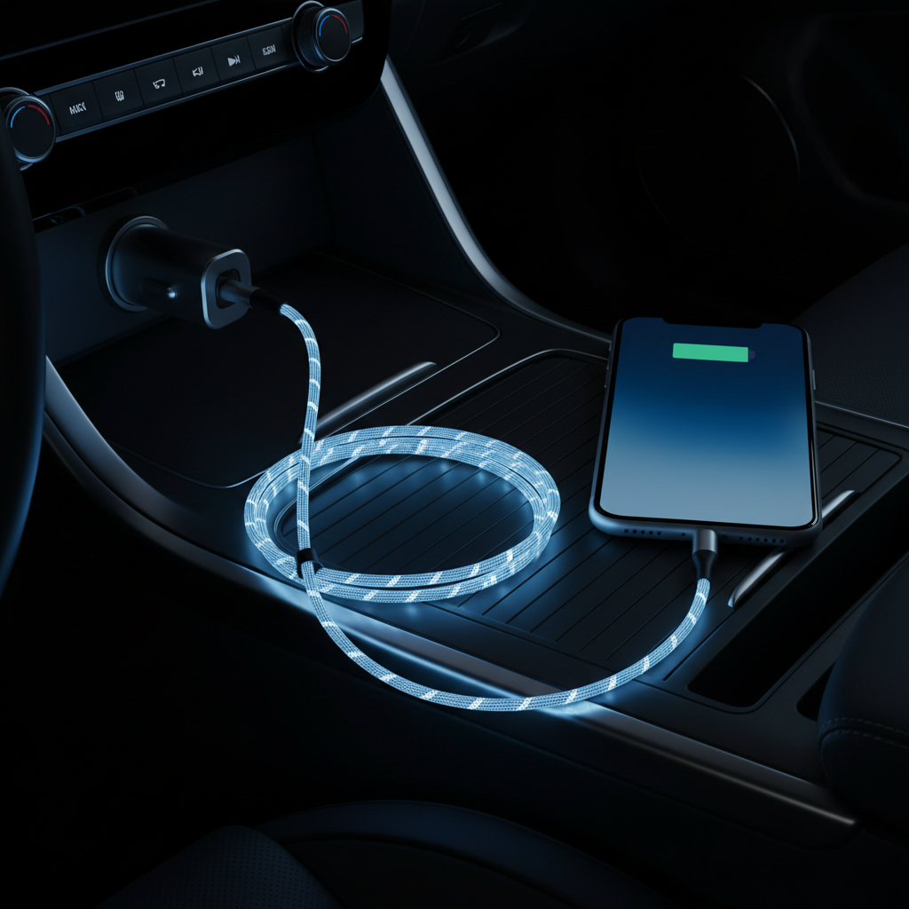 LED流光数据线-车载充电器正确安装版